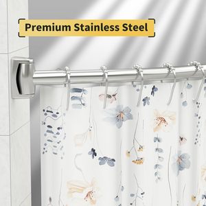 Tringle <span class=keywords><strong>de</strong></span> douche incurvée réglable <span class=keywords><strong>de</strong></span> 50 à 85 pouces, tringle <span class=keywords><strong>de</strong></span> douche incurvée résistante à la rouille pour salle <span class=keywords><strong>de</strong></span> bain, en acier inoxydable, nécessite un perçage, nickel - Product Image 2