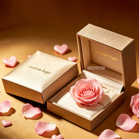 Caja de Joyería de Cartón Premium con Logotipo Personalizado para el Día de San Valentín, Caja de Regalo de Lujo con Tapa Abatible y Recubrimiento UV