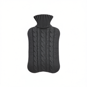 Cable Knit Hot Water Bottle Cover 2048ml Knitted Sleeve For Warmth Winter Use - Product Image 1
