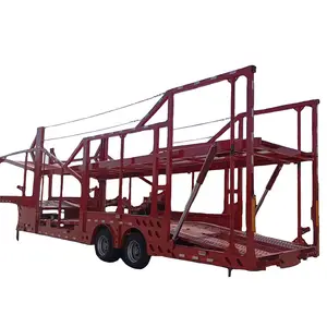 2 Axles Double Steel Chassis Load 6 7 8 10 Units 40Ton Cars Air Suspension Car Carrier Semi Trailer