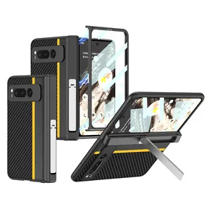 Custodia per telefono di vendita calda per Google Pixel Fold con cerniera magnetica e copertura pieghevole in pelle di colore diverso con cavalletto