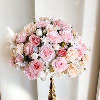Fleurs artificielles de mariage modernes 60cm fleurs de table roses centre de table boule de fleurs pour la décoration