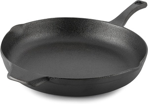 2020 vente chaude d'ustensiles de cuisine en fonte pré-assaisonnés 12 pouces poêle en fonte friture Camping <span class=keywords><strong>BBQ</strong></span> Grill Pan - Product Image 2