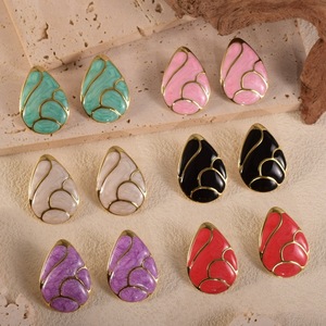 ZGBROTHERS Y9603 Pendientes de Acero Inoxidable con Forma de Gota de Agua y Aceite, Estilo Europeo Americano, Tendencia de Moda, Geométricos, para Mujer - Product Image 1