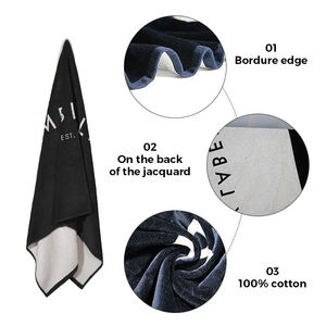 100% Bông Velour Thân Thiện Với Môi Tùy Chỉnh Thiết Kế Phản Ứng In Lớn Trên Có Kích Thước Jacquard Bãi Biển Khăn Với Logo OEM - Product Image 2