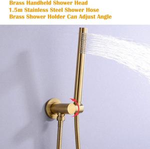 Dai — ensemble de mélangeurs de luxe ronds, 16 pouces, pour salle de bains, système de pomme de <span class=keywords><strong>douche</strong></span> en or brossé - Product Image 5