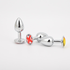 Tapón Anal con Bandera de Sonrisa y Logotipo Personalizado, de Acero Inoxidable Impermeable, Joyería de Cristal, Tacto Suave, para Adultos - Product Image 4