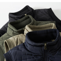 Gilets en molleton pour hommes avec logo personnalisé OEM de premier ordre, coupe ajustée, vestes sans manches en polaire, fermeture éclair complète pour les voyages de chasse