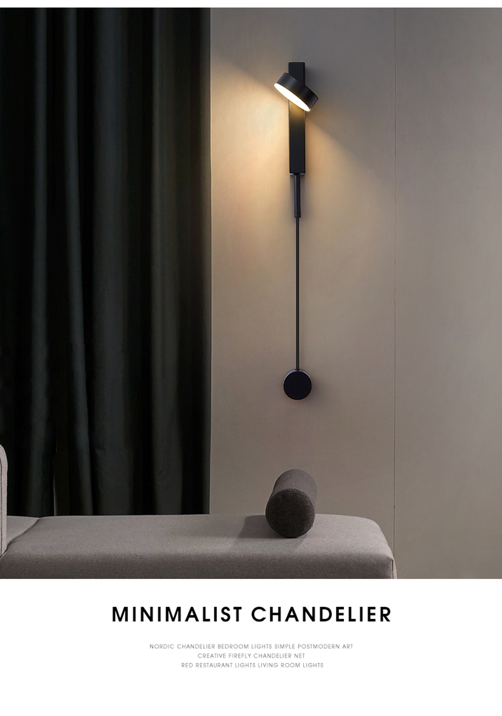 Modern Reading Wall Mounted Light for Bedroom Home Bedside Nordic Adjustable Rotating Long led Wall Lamp Indoor