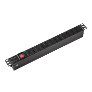 Prese PDU a 3 pin per montaggio su Rack da 19 pollici con interruttore on/off