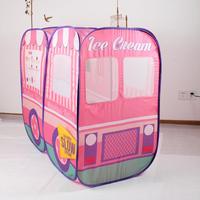 Rosa Eiswagen-Design Spielzelt Pop-up-Bus-Zelt für Kinder zum Spielen im Innenbereich