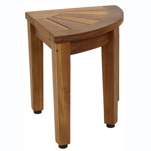 Dark Teak Japanese Style Small Stool Bamboo <strong>Bath</strong> <strong>Bench</strong> for Home Use Corner Seat for Shower or <strong>Bath</strong> - Product Image 5