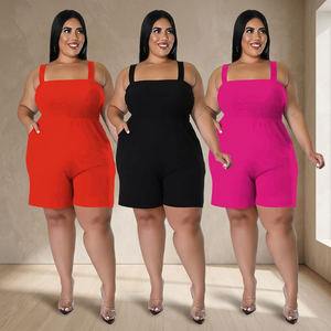 Women's Plus Size Knitted Jumpsuit Spaghetti Strap <b>Square</b> Neck High Waist Regular Fit Leopard Print Spandex/Polyester High - Product Image 3