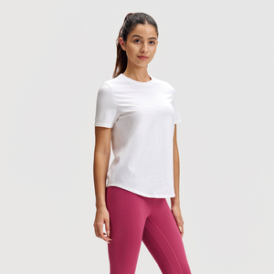 <span class=keywords><strong>Camiseta</strong></span> Deportiva Clásica y Sencilla de Manga Corta para Mujer, Top Casual para Yoga, de Alta Elasticidad, Transpirable y de Secado Rápido, con <span class=keywords><strong>Cuello</strong></span> Redondo - Product Image 6