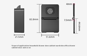 Cerradura Inteligente Negra para Cajón con NFC, Cerradura Inteligente para Puerta con Huella Dactilar, Seguridad para el Hogar, Manija Inteligente para Puerta - Product Image 2