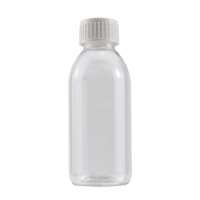 100ml 120ml 150ml 3oz 5oz ambre noir Transparent tabac sirop liquide bouteilles rondes médecine bouteille en plastique avec bouchon à vis