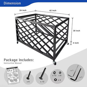 JH-Mech 맞춤형 실내 농구공 랙 후크 포함 접이식 잠금 가능 1mm 두께 야외 스포츠 금속 공 보관 카트 - Product Image 5
