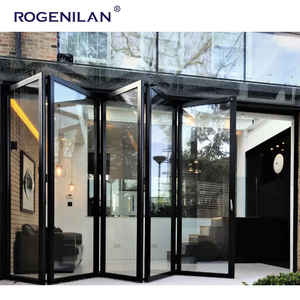 Puertas Plegables Grandes y Modernas para Patio de Doble Vidrio con Marco de Aluminio, Deslizantes Tipo Acordeón para Interior con Cerradura - Product Image 2