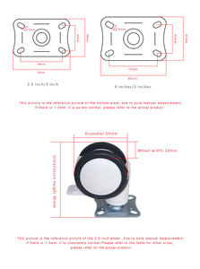 Roulettes médicales pivotantes avec frein et double roues en polyuréthane, protections filetées, équipement hospitalier, 3 pouces - Product Image 2
