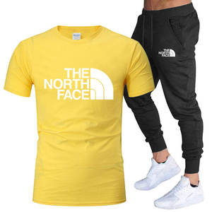 2025 Sommer Herren Top 100% modische reine Baumwolle Kurzärmlige lange Sport hose Streetwear 2-teiliges Set Herren bekleidung - Product Image 5