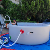 Piscine gonflable Drop Stitch 4m, piscine ronde portable hors sol pour la famille, jardin