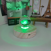 Socle lumineux LED intelligent et coloré, support rotatif pour affichage de cristaux, artisanat, veilleuses, support pour objets en verre transparent