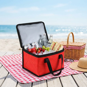 Grand sac isotherme Oxford souple et tendance avec fermeture éclair réutilisable, léger (150g) pour la livraison de repas et l'utilisation en extérieur - Product Image 5