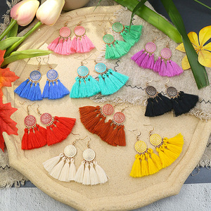 Bohemian Tassel Earrings Women Colorful Alloy <b>Drop</b> Earrings Party Fashion Jewelry 2021 - Product Image 1