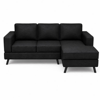 Canapé d'angle moderne en forme de L avec chaise longue, coussins confortables, structure robuste pour appartement, villa, hôtel, salons, petits espaces