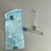 Flacon en verre de 3 ml, flacon cartouche stérile avec bouchon en caoutchouc, couvercle en aluminium, base noire, compatible avec le stylo de beauté, prix d'usine