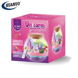 Nuovo arrivo fai da te unicorno terrario artigianato giocattolo Kit per bambini luce unicorno arti e mestieri giocattoli per regalo di compleanno - Product Image 6