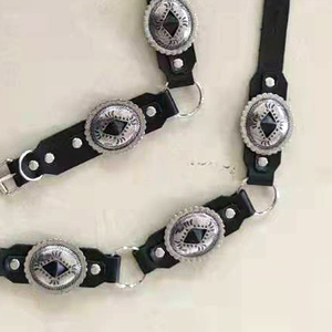 Cintura in metallo per Concho in pelle nera con stile Gina della nuova collezione di moda - Product Image 5
