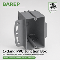 Boîte de jonction en PVC BAREP SNB22X1, norme américaine, 21,8 pouces cubes, homologuée ETLus, UL 514C, UL94 V0, boîte électrique non métallique pour câblage de conduits