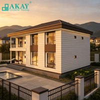 Maison conteneur préfabriquée AKAY, résistante aux ouragans, maisons modulaires préfabriquées en acier pour complexe de glamping