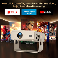 Projecteur portable Funphenix, idéal pour les voyages, 720P LCD LED 5000 Lumens, Android 14, compatible Internet, système stéréo intégré, home cinéma