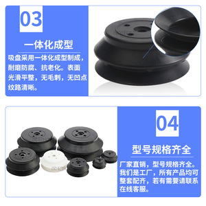 Ventosa de vacío de silicona de alta resistencia RNB, elevador de succión de doble capa para vidrio, para brazos robóticos ZP40/63/100/125HN/HB - Product Image 4