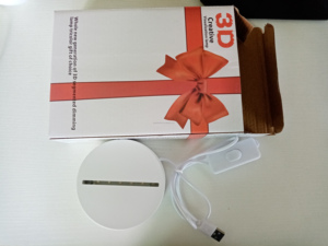 3D 시각적 착시 LED 무드등 따뜻한 백색 USB 플러그 원형 ABS 스탠드 아크릴 테이블 데스크 무드등 - Product Image 6