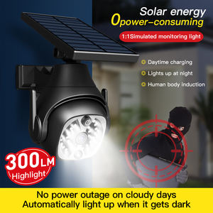 ไฟกล้องวงจรปิดจำลองพลังงานแสงอาทิตย์พร้อมเซ็นเซอร์ตรวจจับความเคลื่อนไหว ไฟสีแดงกระพริบ และ 120 °   โคมไฟกลางแจ้งปรับได้ กันน้ำระดับ IP65 - Product Image 3