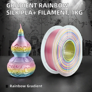 เส้นใยพิมพ์ 3 มิติ PLA Plus สีรุ้งไล่เฉดแบบขายส่ง ขนาด 1.75 มม. น้ำหนัก 1 กก. ความบริสุทธิ์สูง ใช้งานร่วมกับเครื่องพิมพ์ 3 มิติแบบ FDM ได้หลากหลาย - Product Image 2