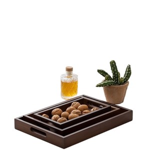 Bamboo Wooden <b>Tray</b> Rectangular With Handle Serving <b>Tray</b> For <b>Tea</b> Or Barbecue Multiple Sizes Available - Product Image 5