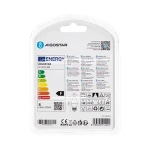 Lampada LED C37 E27 4.9W, confezione da 2, luce efficiente per illuminazione domestica ed efficienza energetica. - Product Image 3