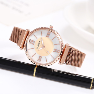 4110 Dropshipping orologio da polso da donna con cinturino magnetico con etichetta privata con Logo personalizzato a buon mercato con conchiglia di diamanti di lusso - Product Image 4