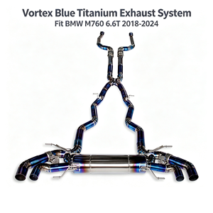 Système d'échappement Vortex Blue Titanium pour BMW M760 6.6T 18-24, soupape réglable, léger, montage direct, silencieux haute performance - Product Image 1