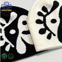 Gorro Premium con Diseño Gráfico Abstracto, Floral en Contraste, Monocromático, Afelpado, Acogedor, Estilo Vanguardista Urbano, Personalizable con Logotipo, Directo de Fábrica, ODM, OEM
