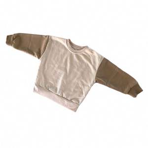 Simple Fashion Baby Color Block Long Sleeve Sweatshirt <b>Toddler</b> Crew Neck Pullover - Product Image 2