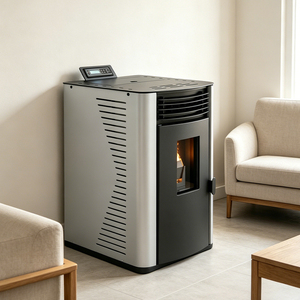 Poêle à granulés moderne haute efficacité PANSEE PK-80 avec contrôle Wi-Fi, autonome, écologique, <span class=keywords><strong>en</strong></span> fonte, pour usage hôtelier - Product Image 3