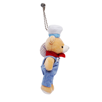 Porte-clés en vrac animaux en peluche Mini Chef ours en peluche en chemise marine peluche personnalisée enfant en bas âge doux enfants jouet sac suspendu pendentif