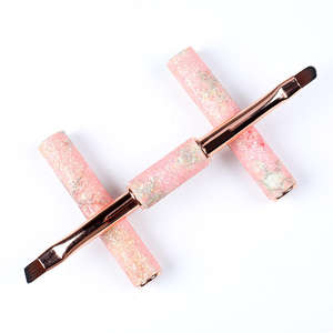 YRX-pincel de nailon W0116 para uñas, delineador de mango de Metal, pincel plano 3D de doble punta, <span class=keywords><strong>2022</strong></span> - Product Image 2