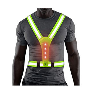 LED ad alta visibilità rifrangente riflettente da corsa ricaricabile luce fino cintura gilet per camminare in bicicletta - Product Image 3