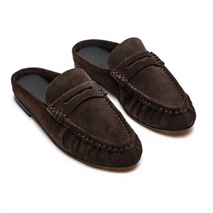 Mules in Camoscio Personalizzati OEM ODM, Produzione Cinese |   Scarpe Casual Marroni Senza Lacci e Senza Tallone |   <span class=keywords><strong>Mocassini</strong></span> per una Guida Confortevole | - Product Image 1
